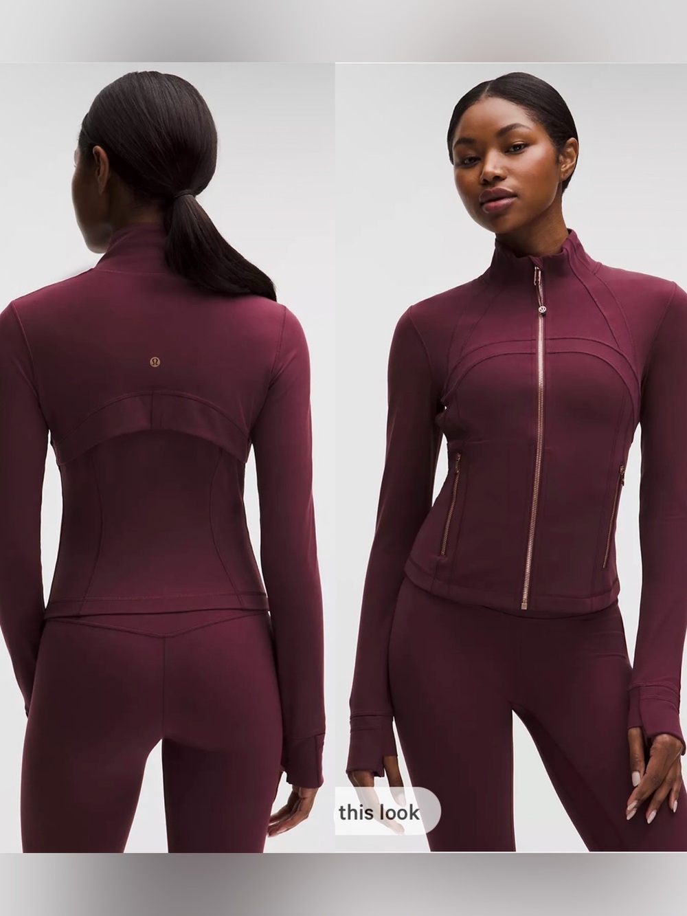 NWT Lululemon Nulu Cropped Define Jacket in Burgundy Bay/Rose Gold/Rose Gold